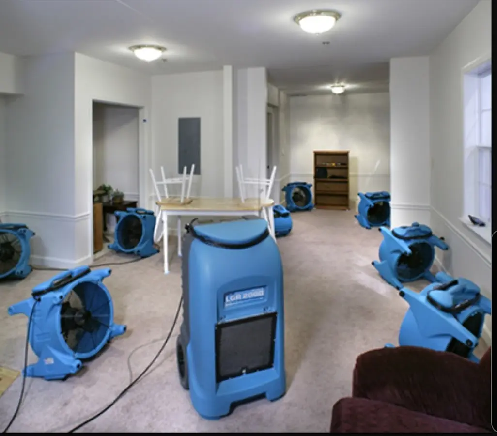 Air movers and dehumidifier setup for Water Extraction & Removal in Felida